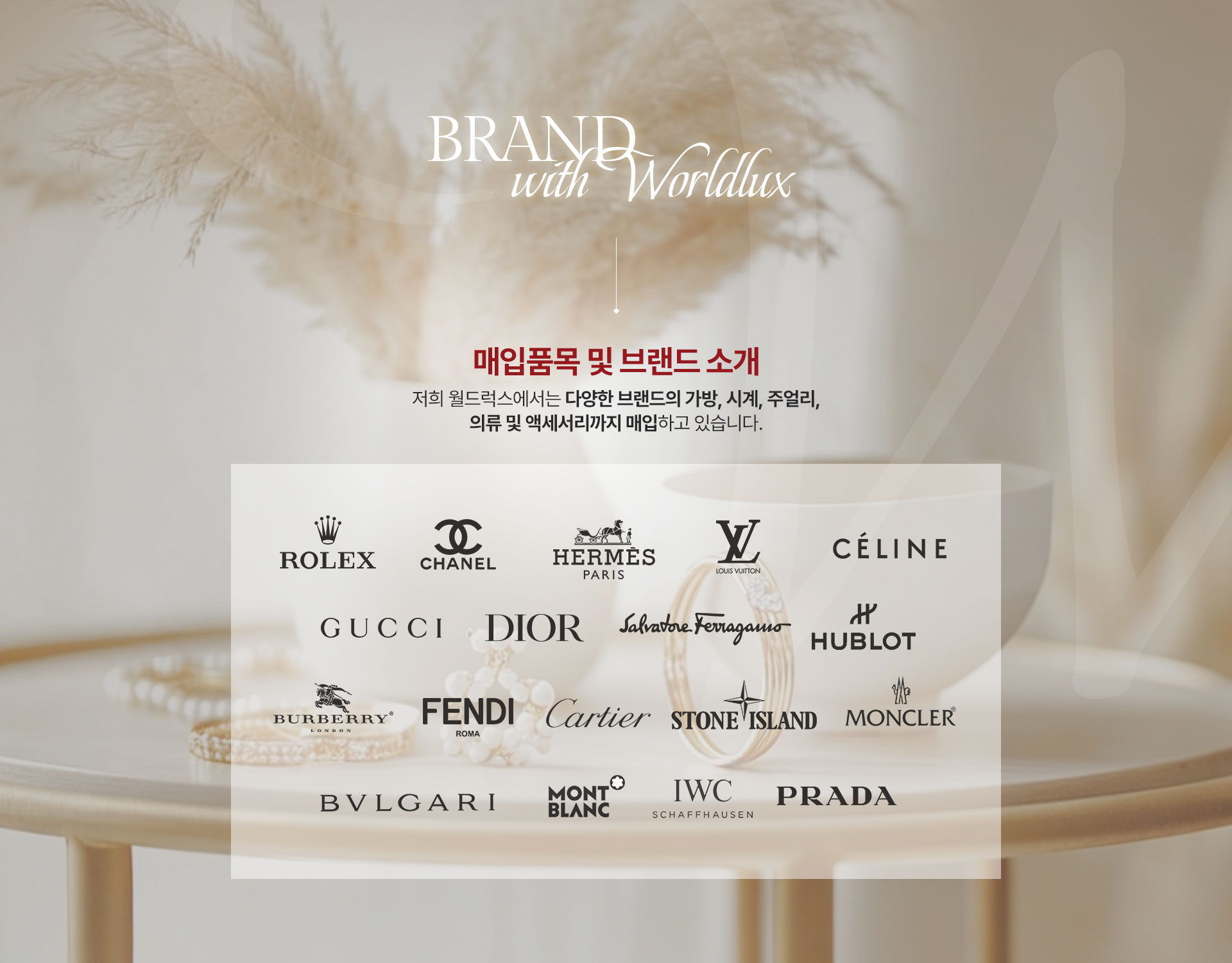 월드럭스에서 매입하는 품목